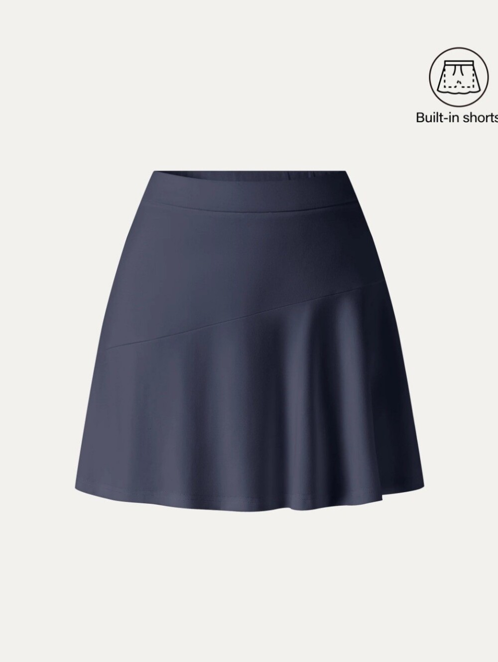 OGL Navy Mini Skirt with Flared Hem, Size MEDIUM - Skort - Blue